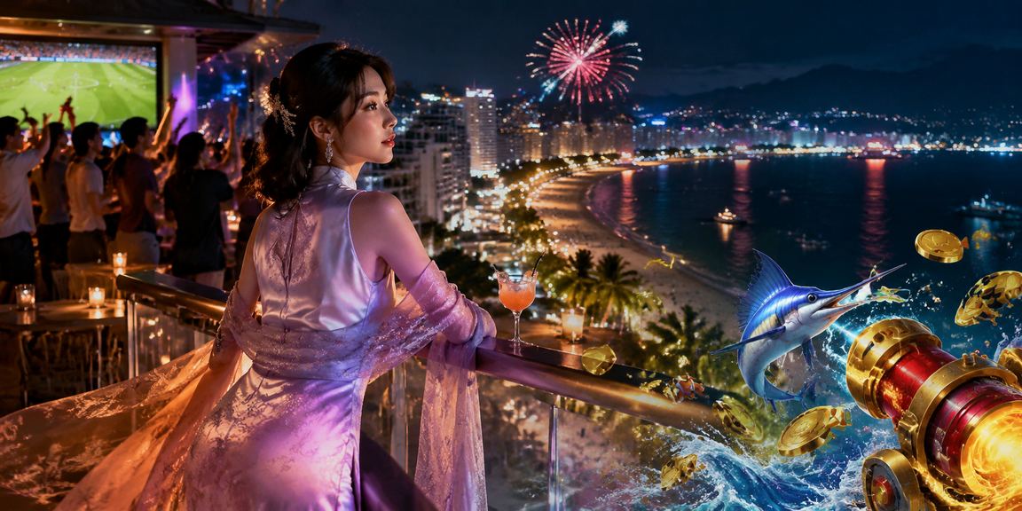 Người chơi bắn cá trực tuyến tại Nha Trang với trang phục áo dài truyền thống